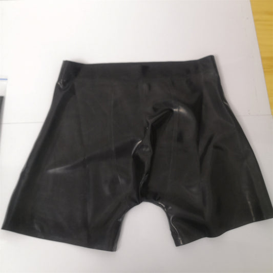 0.4mm Latex Shorts Rubber Boxer Black | Men’s Latex Underwear