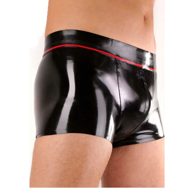 0.4mm Black Latex Shorts Handmde with Zip