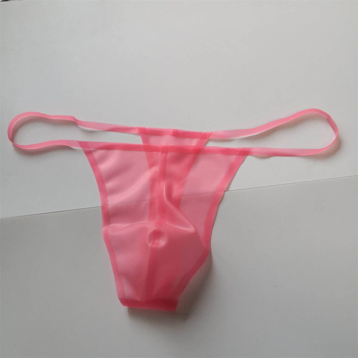 Latex Shorts Transparent Pink Briefs Thongs Men’s Latex Underwear